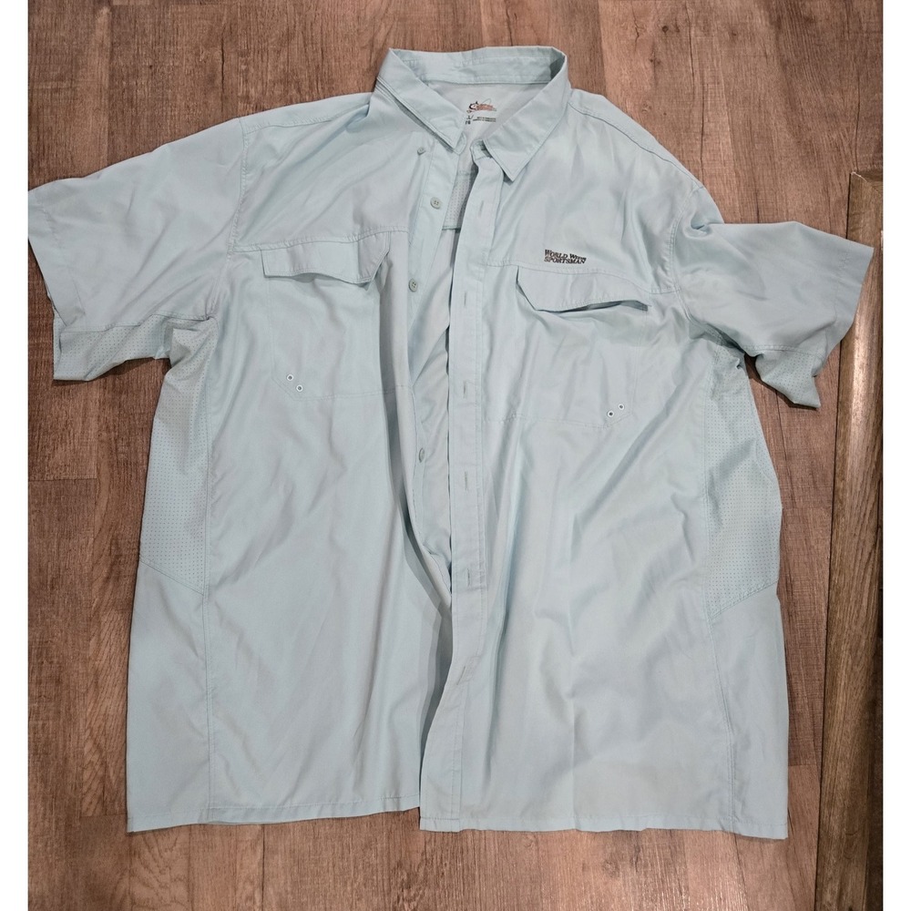 World Wide Sportsman Button Down‎ Short Sleeve Fishing Shirt 3xL